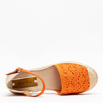 Orange espadrilles sandals with openwork uppers Asia - Footwear