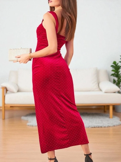 Royalfashion Sieviešu midi kleita ar ražotiem