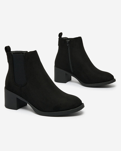 Aurora Black Leather Elegant Women's Ankle Boots for Autumn