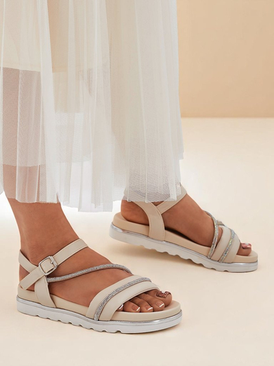 Royal Fashion Women's Rhinestone Wedge Sandals Magnol