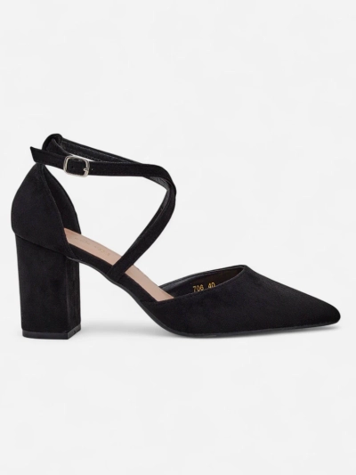 Royalfashion Women's eco-suede pumps with Kanastru straps