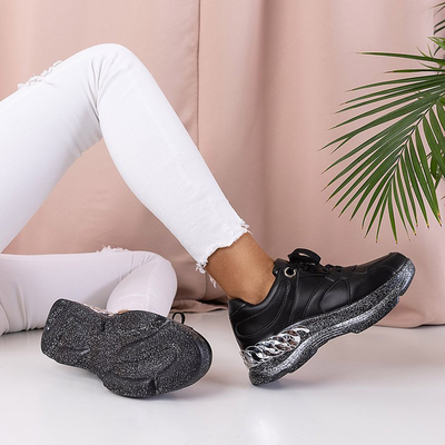 Black women's sports sneakers from Hendi - Footwear