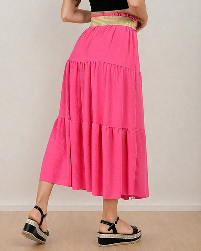 Royalfashion Women's midi skirt with belt