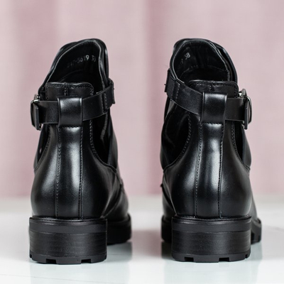 Black boots with flat heels Locca - Footwear 1