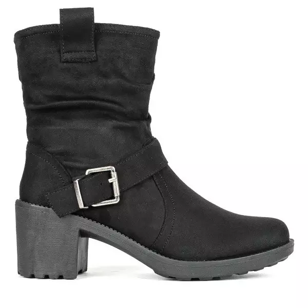 Black ankle boots on a high post Nusha - Footwear