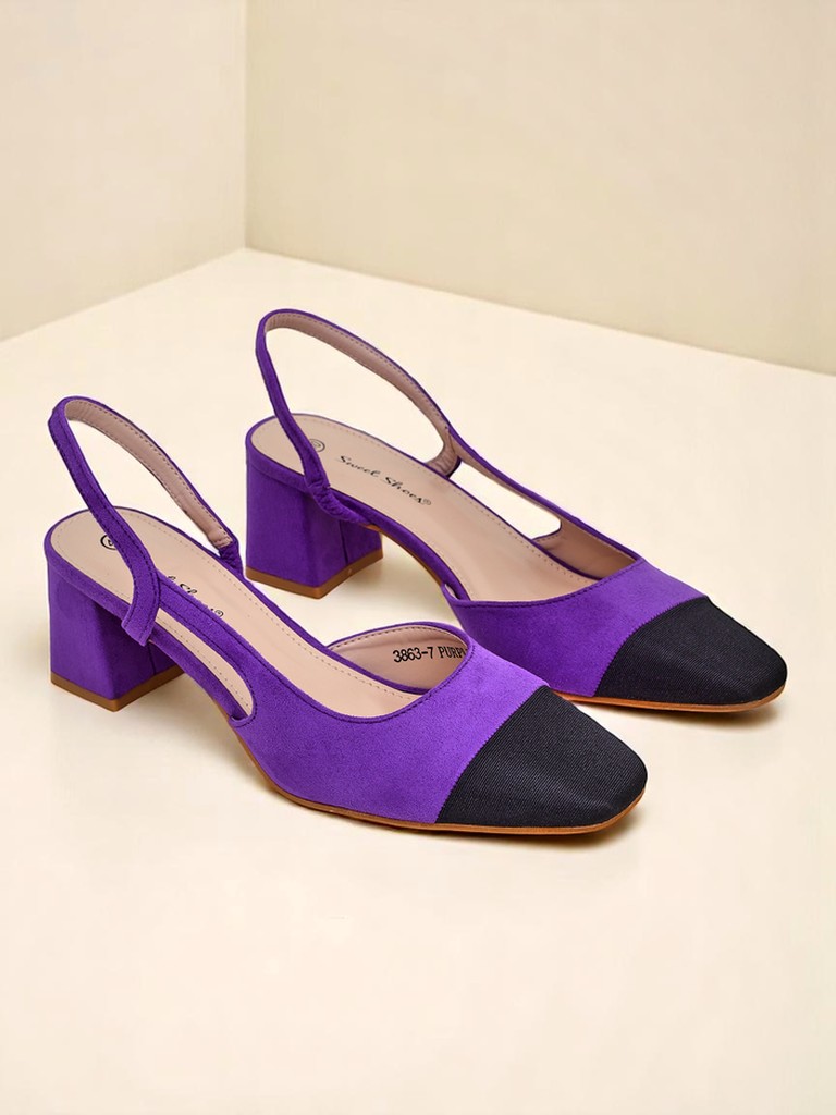 Royalfashion Women's Low Heel Pumps with Decorative Toe Eleganzo