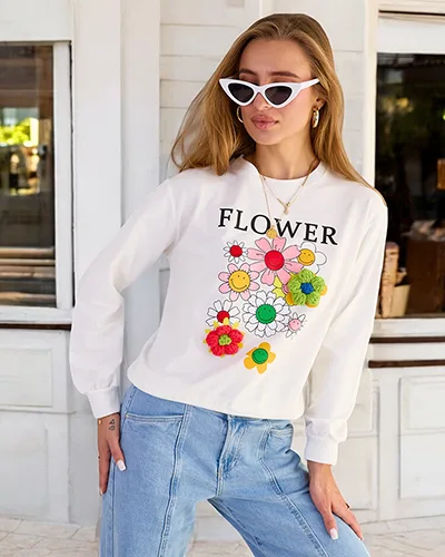 Royalfashion Женская хлопковая тонкая толстовка с принтом