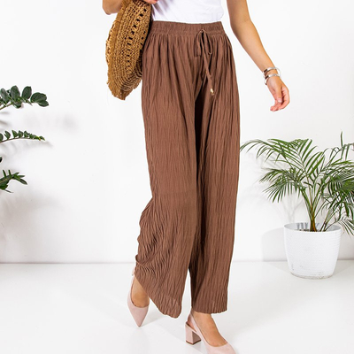 Loose brown knitted palazzo trousers - Clothing