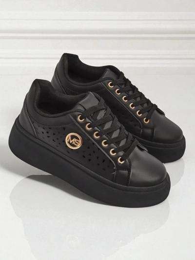 Aurelia Nero - Must Royalfashion öko-nahast platvorm, mudel LH201-8