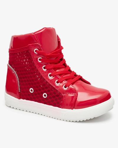 Red girls' high-top sneakers Borris- Footwear