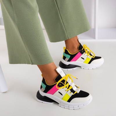 Black sports sneakers with colorful Ida inserts - Footwear 1