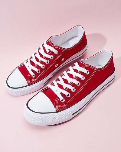 Red women's classic lace-up sneakers Ogisa - Footwear
