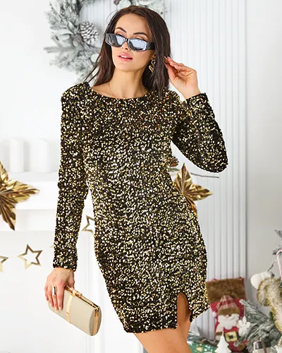 Royalfashion Women's mini dress with sequins
