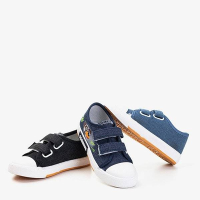 OUTLET Children's black velcro sneakers Jeff - Footwear