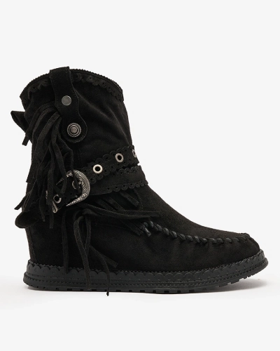 Royalfashion Melni sieviešu zābaki ar paslēptu enkuru Dibisa