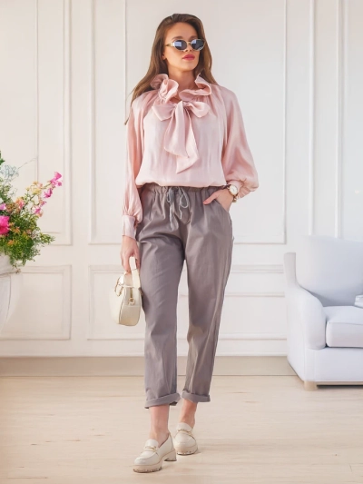 Royalfashion Сияющая женская рубашка с декоративным воротником