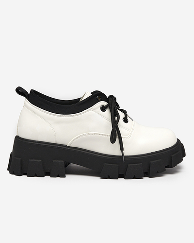 Women's eco-leather shoes in white Ozud-Footwear