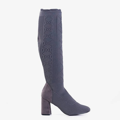 Pelēki sieviešu zābaki a'la balladyna sock - Apavi
