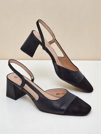 Royalfashion Women's Low Heel Pumps with Decorative Toe Eleganzo