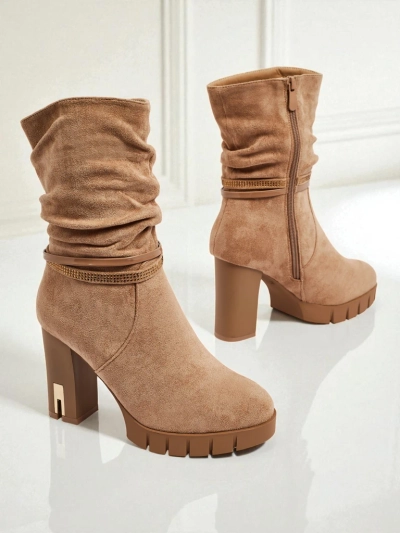 Women's Eco Suede Heeled Ankle Boots BrambleDusk