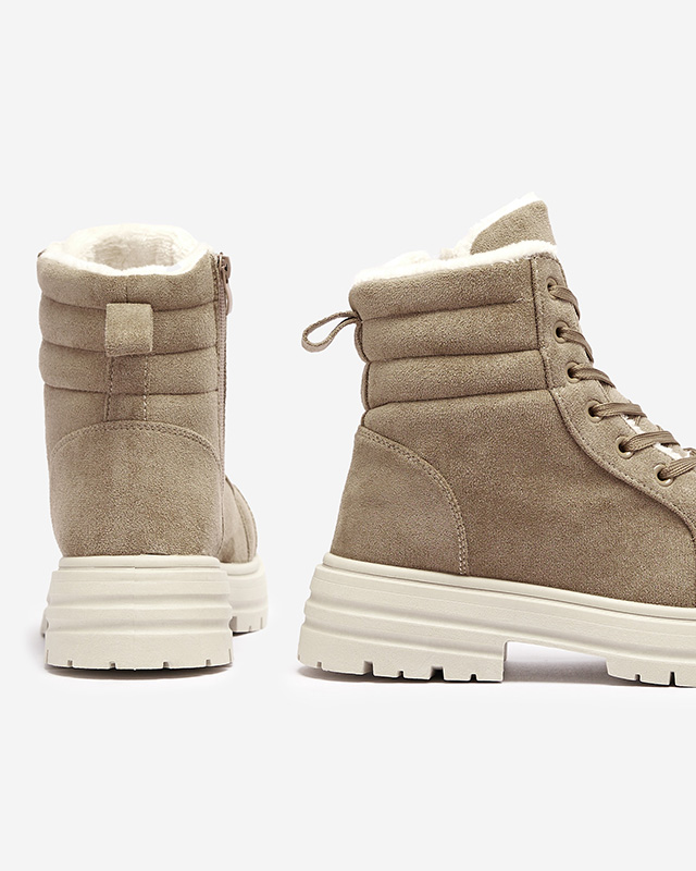 Женские утепленные сапоги-трапперы коричневого цвета Tivica - Обувь