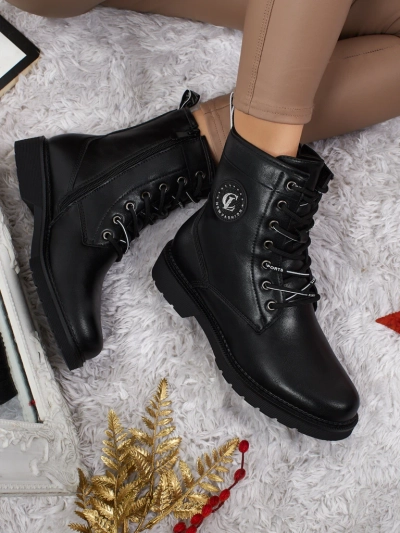 Eco-leather laced women's ankle boots Tavira