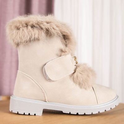 Wiscon beige boots with fur - Footwear