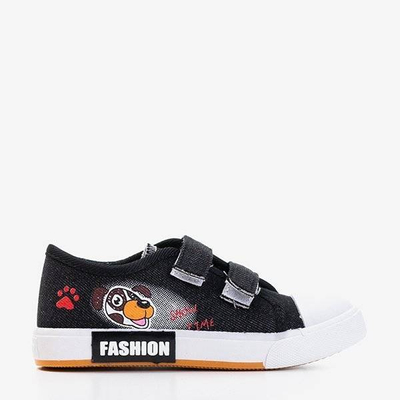 OUTLET Children's black velcro sneakers Jeff - Footwear