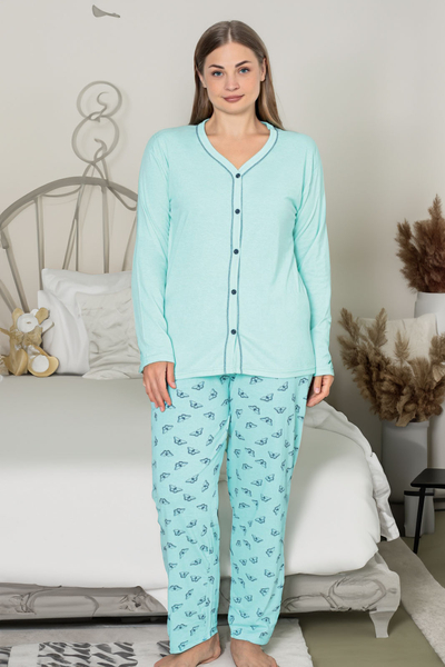 Royalfashion Kokvilnas sieviešu 2 daļīgā pyjama LIELĀ IZMĒRA