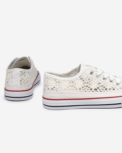 Tareni women's white openwork sneakers - Footwear