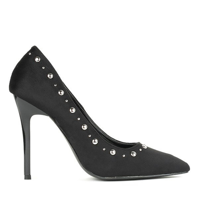 Black pumps on a stiletto heel with silver jets Filia - Footwear