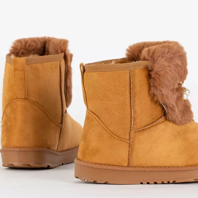 OUTLET Sieviešu kamieļu sniega zābaki ar dekoratīvu virsu Cioni- Shoes