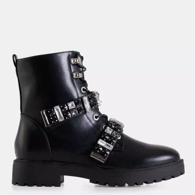 OUTLET Black women's bags with stones Ksymena - Footwear