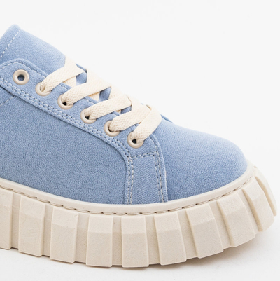 Blue women's fabric sports shoes Ristao - Footwear