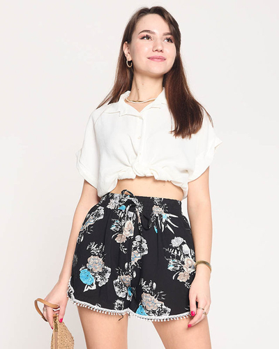 Women's colorful shorts in black and gray - Clothing