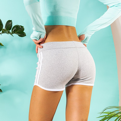 Girls' gray melange sports shorts - Clothing