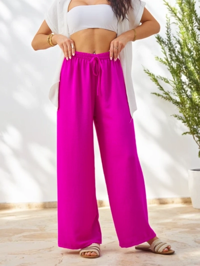 Royalfashion Wide women's pants with an elastic waistband
