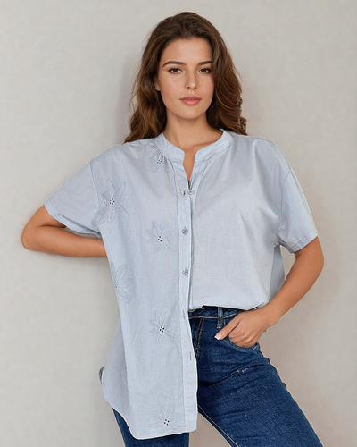 Royalfashion Women's oversize embroidered shirt