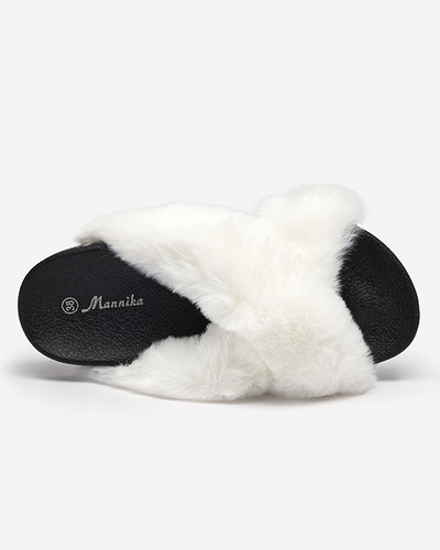 Slippers with fur in white Mashte - Footwear