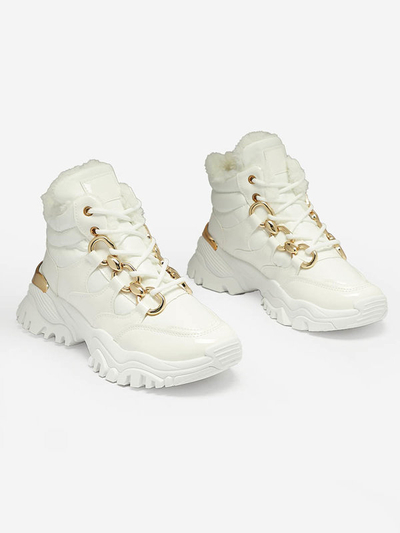 White women's sporty winter boots a'la trappers Mertika - Footwear