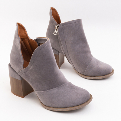 Luna Women's Ankle Boots Dove Gray Leather Elegant for Autumn