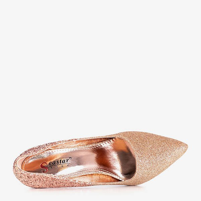 Розово-золотые туфли с мерцающим покрытием Florianna