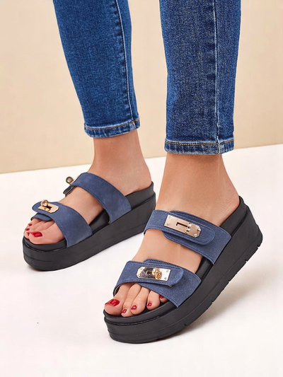 Royalfashion Sieviešu platformas sandales ar sprādzēm Dalia