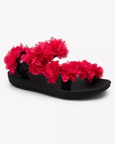 Royalfashion Fuchsia women's sandals with flowers Alferroy