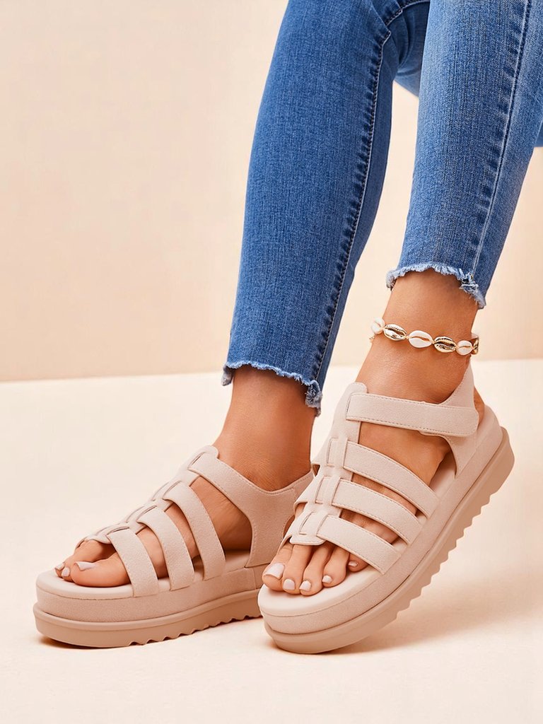 Sandaly Royalfashion - Caligae Beige Замша in Suggestu - Perfectae Aestati et Veri