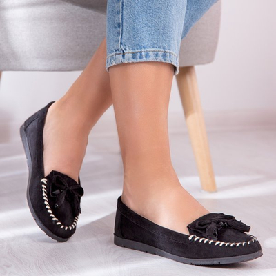 Black loafers on a flat Sinsej sole - Footwear