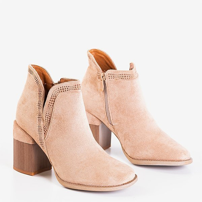 Light brown boots with square heel Lemere - Shoes