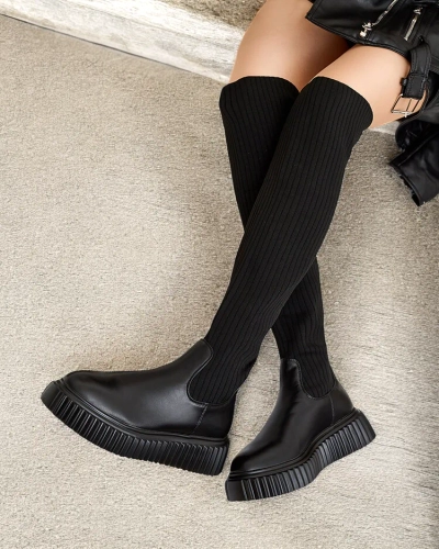 Royalfashion Women's Hesoppel slip-on over-the-knee boots