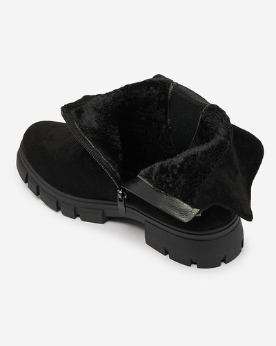 Royalfashion Black women's boots with decorative strap Dafflo