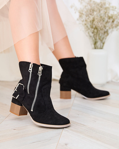 Royalfashion Decorated heeled boots in black Zerta